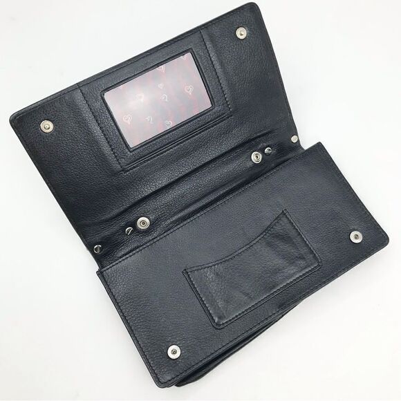 Brighton Brown Leather Reptile Embossed Silver Hardware Strap Wallet Mini Bag - Picture 7 of 16